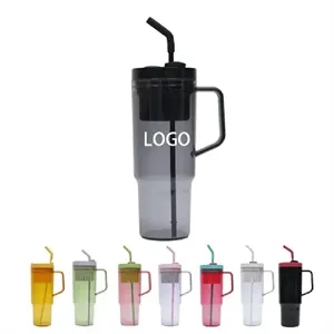 40oz BPA-Free Plastic Travel Cup with Straw & Lid