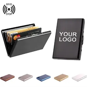 RFID Blocking Stainless Steel Wallet 6 Slots