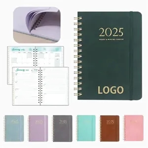 A5 Leather Softcover 2025 Academic Spiral Planner