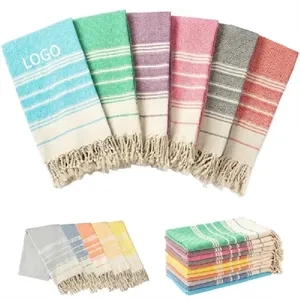 Oversized Cotton Beach Towel with Sand-Free Storage Bag