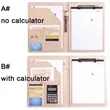 PU Leather Folder with Calculator and 5 Card Slots | https://www.bestnamebadges.com