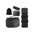 3 in 1 Large Personalized PU Leather Toiletry Bag | https://www.bestnamebadges.com