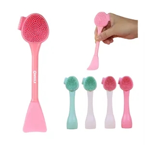 Multi function Silicone Face Massage Brush With Long Handle