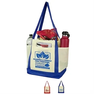 18" x 12" x 7" - THE CRUISER Faux Canvas 3-Pocket Value Tote