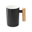 13OZ Geometric Shape Wooden handle Ceramic Cup Set | https://www.bestnamebadges.com