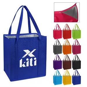 Reusable Non Woven Insulated Grocery Bags W/ Zipper