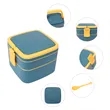 Stackable Double Layer Bento Lunch Box W/ Spoon & Handle | https://www.bestnamebadges.com