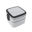Stackable Double Layer Bento Lunch Box W/ Spoon & Handle | https://www.bestnamebadges.com
