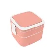 Stackable Double Layer Bento Lunch Box W/ Spoon & Handle | https://www.bestnamebadges.com