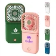 Rechargeable Foldable Mini Hand Fan Power Bank W/ Lanyard | https://www.bestnamebadges.com