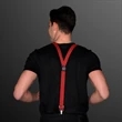 Rechargeable Red Light Up Suspenders | https://www.bestnamebadges.com