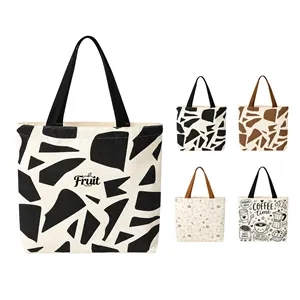 Full Color 12Oz Canvas Shopping Tote Bag W/ Handle