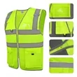 Hi Vis Reflective Safety Vest W/ Pockets&Zipper | https://www.bestnamebadges.com