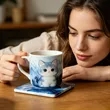 Full Color Square Ceramic Cup Coaster W/ Cork Base | https://www.bestnamebadges.com