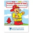 Coloring Book: Practice Fire Safety (Spanish) | https://www.bestnamebadges.com