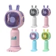 Plastic Mini USB Rechargeable Handheld Fan W/ Stand | https://www.bestnamebadges.com