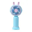 Plastic Mini USB Rechargeable Handheld Fan W/ Stand | https://www.bestnamebadges.com