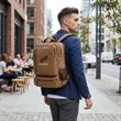 High-Capacity Vintage Canvas Laptop Backpack | https://www.bestnamebadges.com