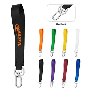 Nylon Woven Wristlet Lanyard W/ Keychain & Snap Hook