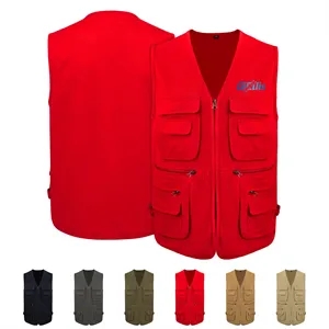 100% Cotton Men's Multi Pocket Outdoor Utility Work Vest