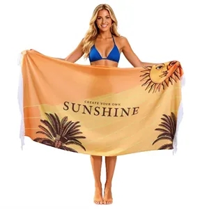 Full Color Digital Printed Fringe Beach Towel 39'' x 70''