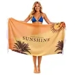 Full Color Digital Printed Fringe Beach Towel 39'' x 70'' | https://www.bestnamebadges.com