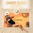 Full Color Digital Printed Fringe Beach Towel 39'' x 70'' | https://www.bestnamebadges.com