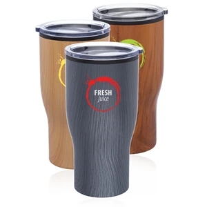 28 oz. Challenger Travel Mugs with Wood Finish | https://www.bestnamebadges.com