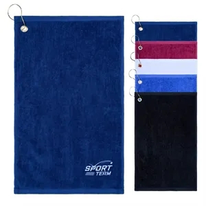 11" x 18" Cotton Velour Golf Towel With Hemmed Edges
