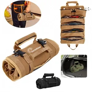 Roll Up Tool Bag Organizer with Removable Pouches