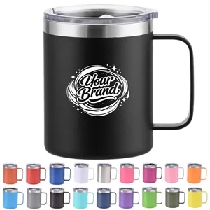 12Oz. Stainless Steel Double Wall Coffee Mug with Handle