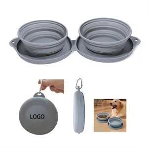 2-in-1 Dual Collapsible Silicone Pet Feeder Bowl