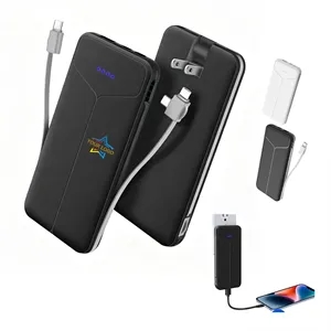 10000 mAh Power Bank with the Integrated Folding Wall Plug