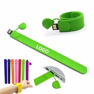 8GB Silicone Snap Wraps Bracelet 2.0 USB Flash Drive