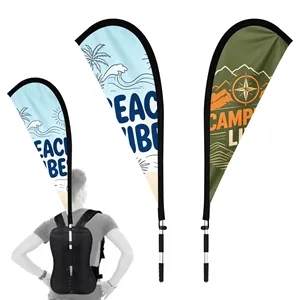 Portable Full Color Advertising Backpack Flag Kit
