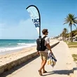 Portable Full Color Advertising Backpack Flag Kit | https://www.bestnamebadges.com