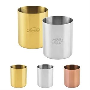 Round Stainless Steel Pen Holder Pencil Cup For Desk