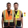 Hi Viz Class 2 Reflective Tape Safety Zipper Vest w/ Pocket | https://www.bestnamebadges.com