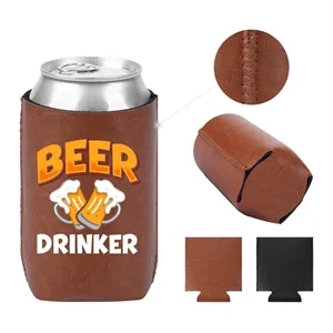 Custom Logo PU Leather Insulated Can Cooler