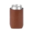 Custom Logo PU Leather Insulated Can Cooler | https://www.bestnamebadges.com