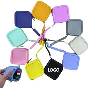 Silicone small square coin storage bag