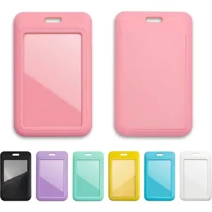 Sliding push-pull ID card holder name tags