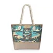 Beach Tote With Top Zipper Closure & Rope Handles | https://www.bestnamebadges.com