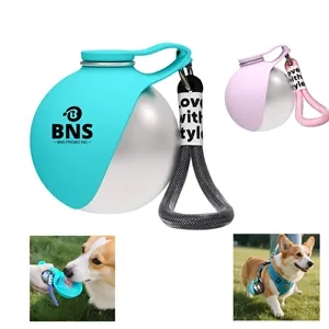 10oz  Foldable Stainless Steel Anti-leak Pet Water Bottle