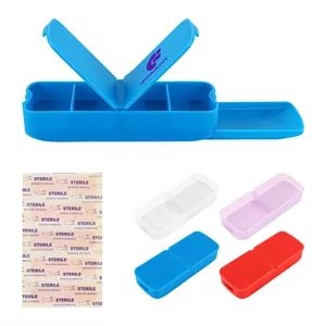 2 in 1 Portable Pill Case W/ Bandage Dispenser