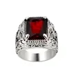 Mutil Size Vintage Square Red Zircon Ring | https://www.bestnamebadges.com