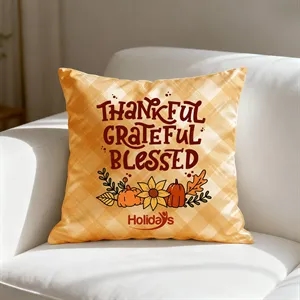 18x18 Inch Cotton Throw Pillow With Full Color Digital Print