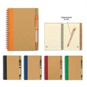A5 Kraft Spiral Notebook with Pen Set