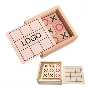 Wooden Tic Tac Toe Game for Kids Adults