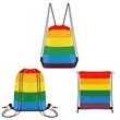 Medium Size 210D Polyester Rainbow Drawstring Bag 16.9"x14" | https://www.bestnamebadges.com